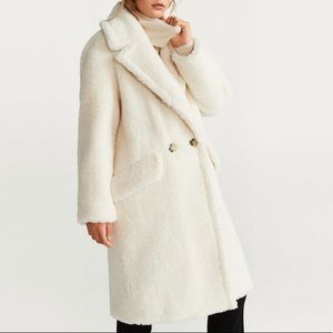 Mango Faux Shearling Teddy Coat NEW w/tags Small